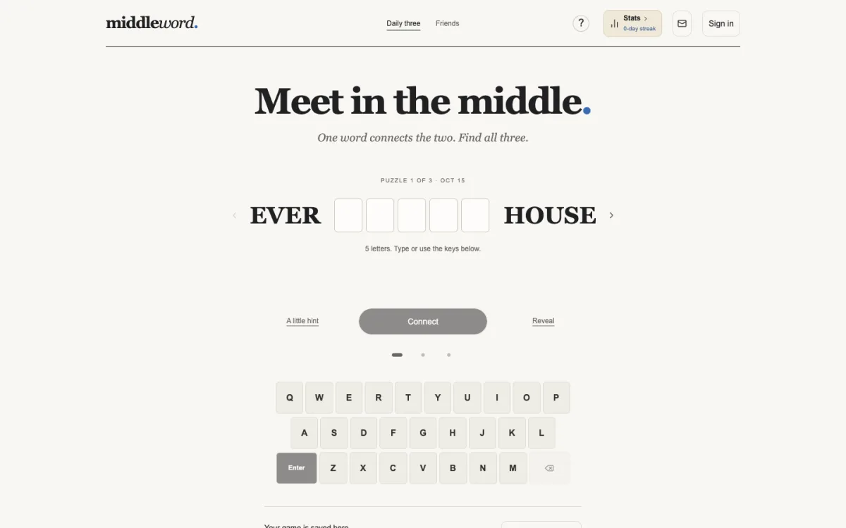 Middleword: find one word that connects two others
